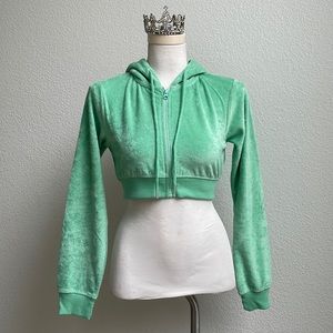 PLT Green Cropped Hoodie